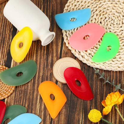 Sherr 21 Pcs Soft Ribs for Pottery Clay Silicone Rib Ceramics Bright Color