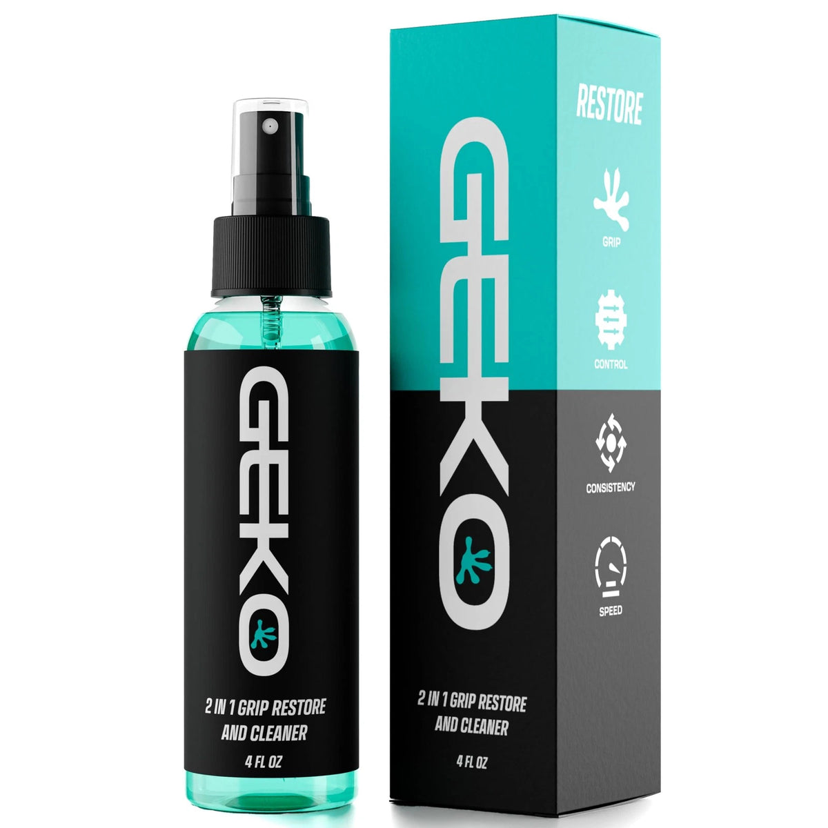 Geko 2-in-1 Grip Restore & Cleaner – #1 4 Fl Oz (Pack of 1), Elite Teal