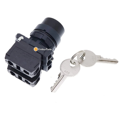 FridayParts Ignition Switch with 2 Keys 149536 for Skyjack Scissor Lift Black
