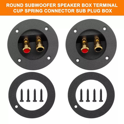 2-Way Speaker Box Terminal Cup Round Spring Loaded Connector for Subwoofer
