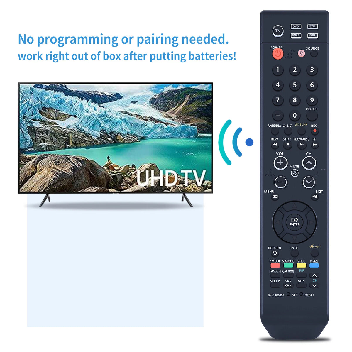 BN59-00599A Replace Remote Control For Samsung TV FP-T5084 FP-T6374 FP-T5884