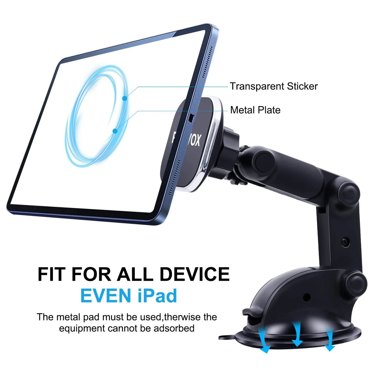Magnetic Phone Car Mount, Universal Dashboard Windshield Black