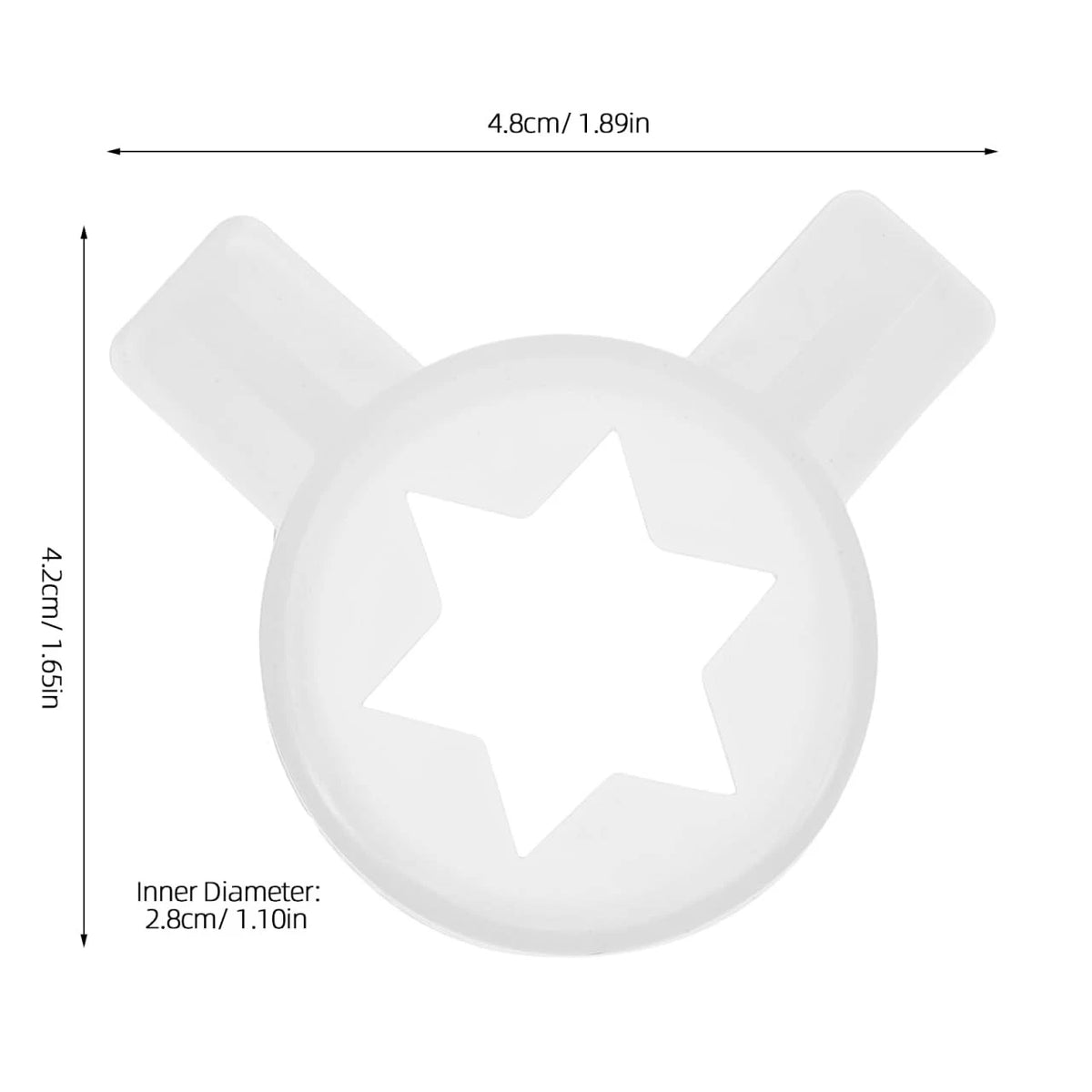 5PCS Ice Cream Maker Nozzles Star Shaped Soft Serve 4.80X4.20X0.90CM, White