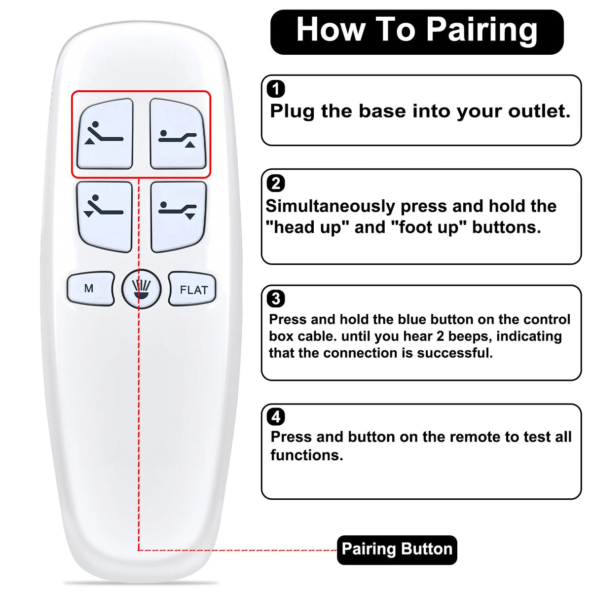 For Bed Tech Bedtech BT2000 Richmat Remote Control Adjustable Bed