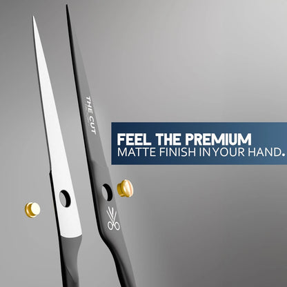 The Cut Factory® 6.5” Matte Black Luxury Hair Scissors – 6 Inches,