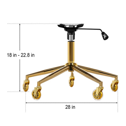 Frassie Home Office Gaming Chair Metal Base Replacement Set with Bottom Gold