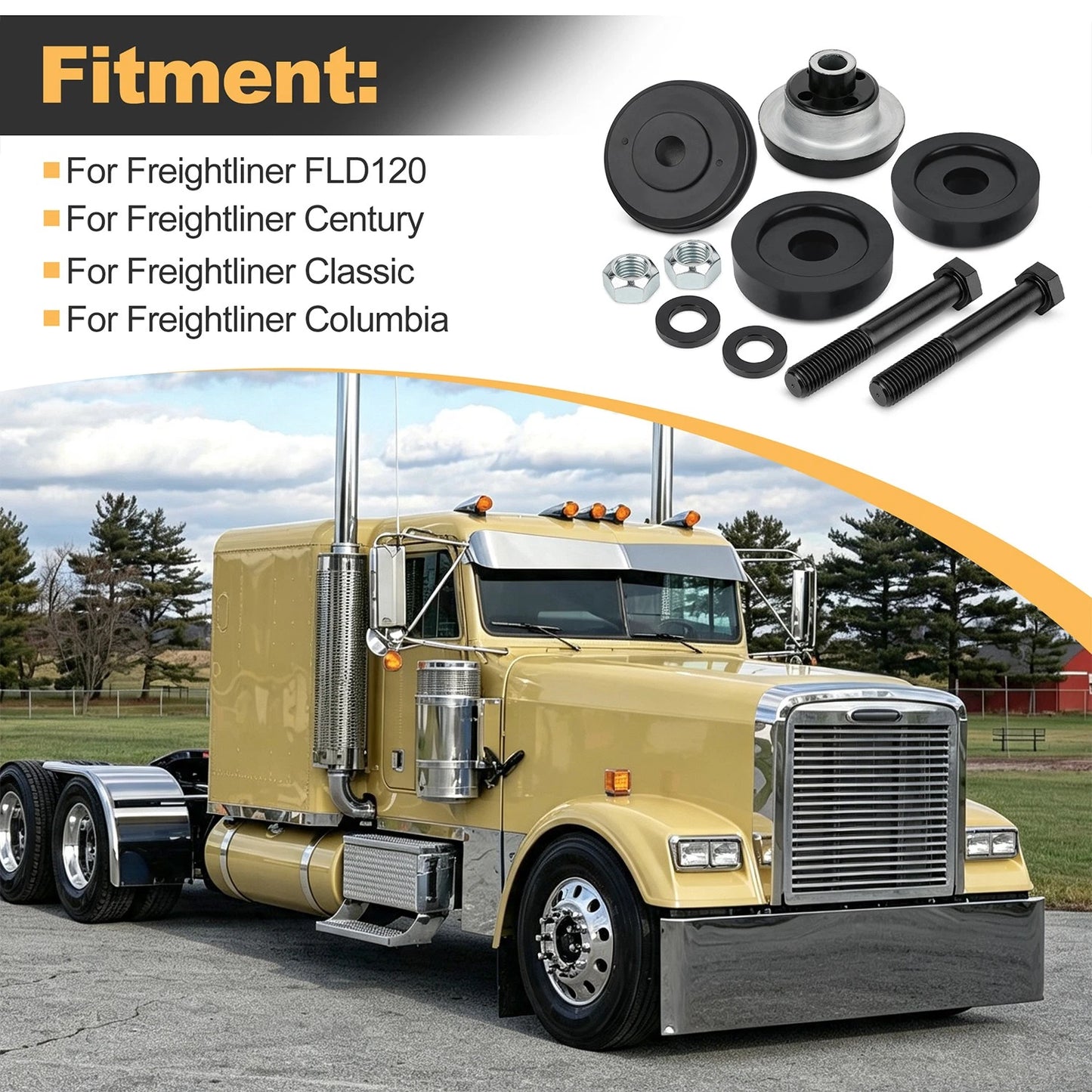 M17337K2 Cab Suspension Bushing Kit for Freightliner Commercial Semi Trucks