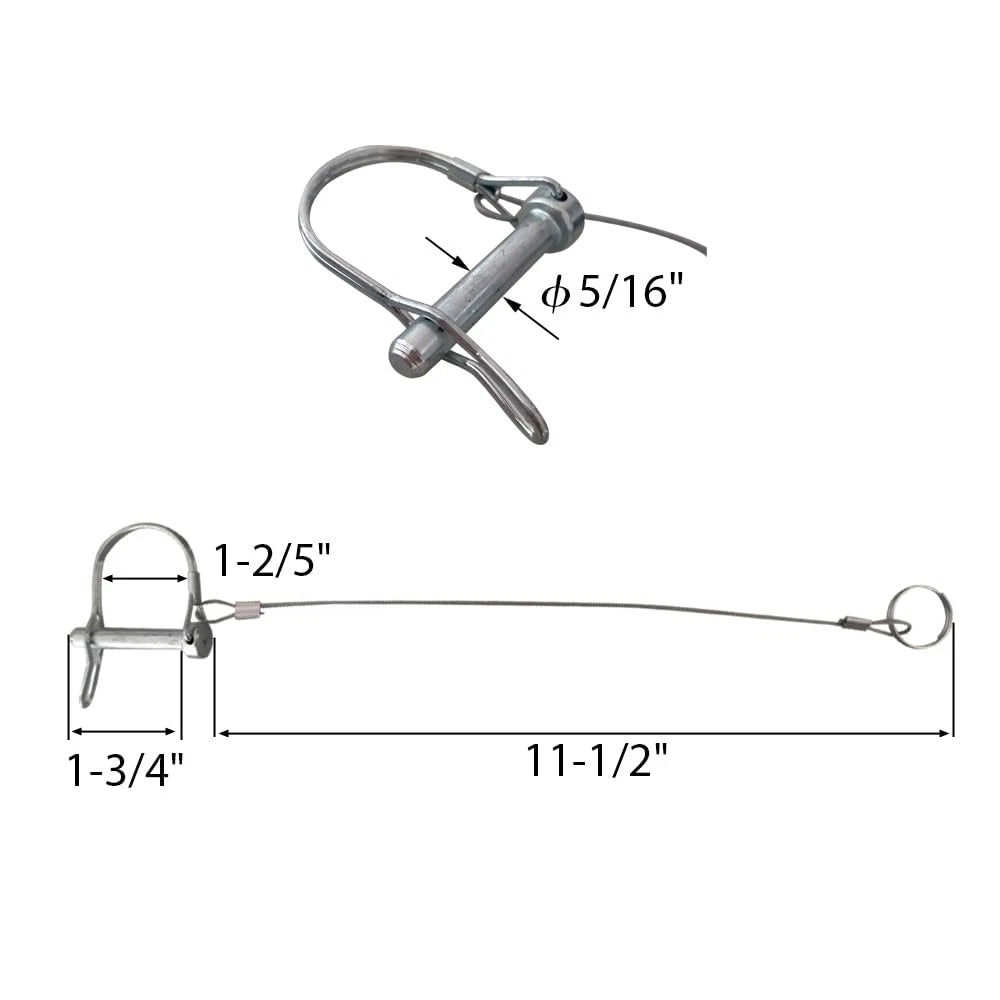 5Pcs Trailer Coupler Pin 5/16x 1-3/4（WxL） Prevents 8X45MM, 5/16"x1-3/4"x5