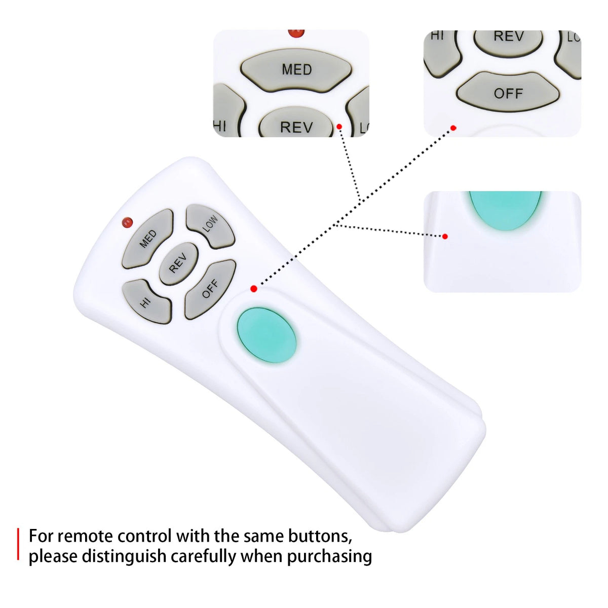 For Hampton Bay Ceiling Fan CHQ7080T UC7080T Remote Control