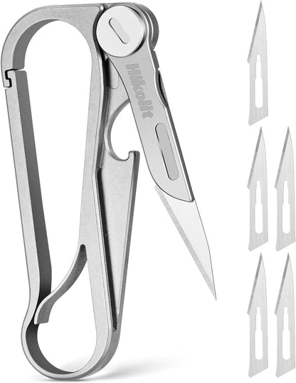Titanium Carabiner Clip, Multifunctional EDC Keychain with Grey