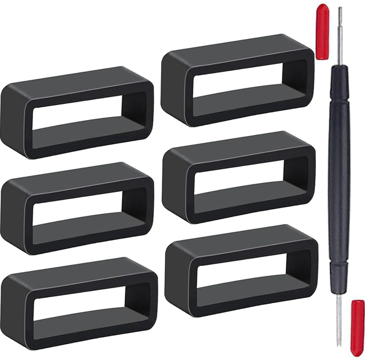 TICFROG 7 in 1 Watch Band Keepers Set, 24mm, Black