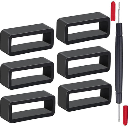 TICFROG 7 in 1 Watch Band Keepers Set, 24mm, Black