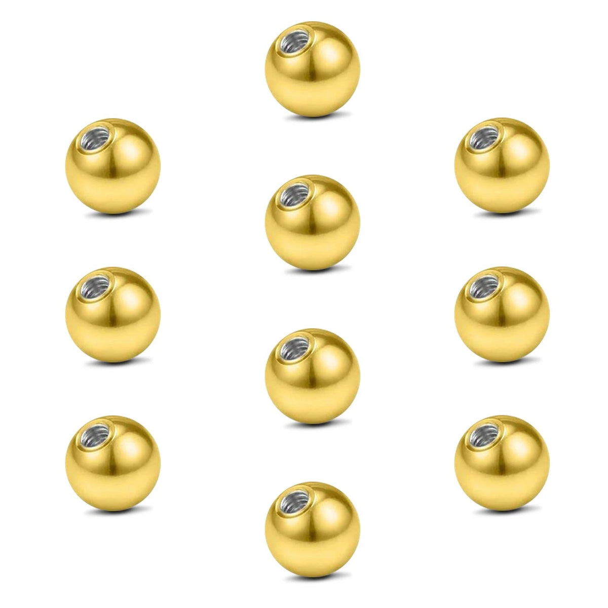 VCMART 14G 5mm Replacement Balls 5mm, 1 -14G, balls, gold 10pcs