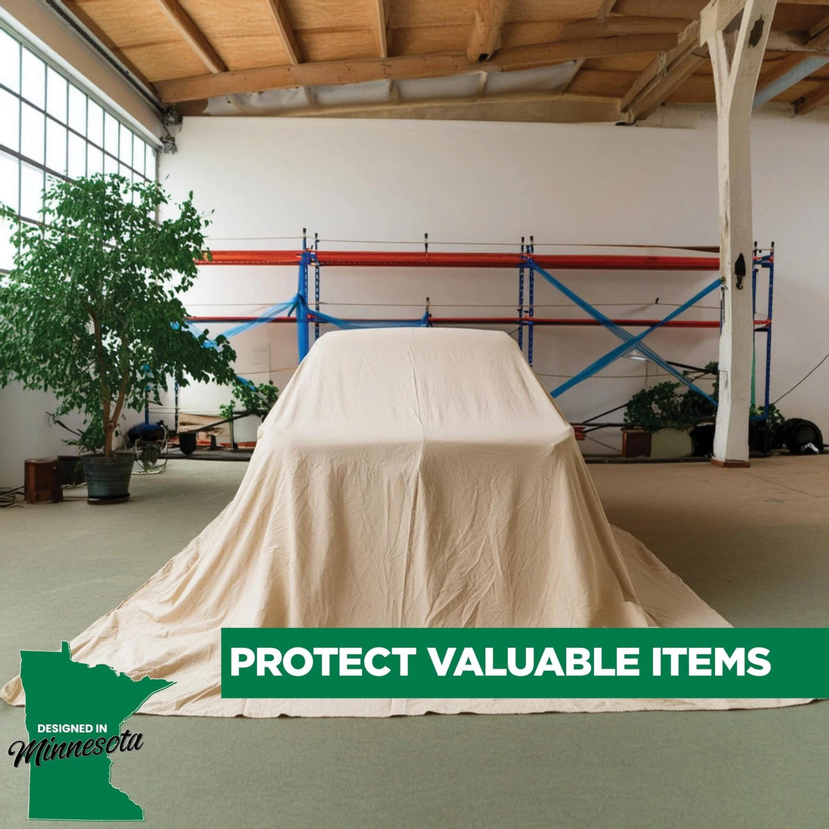 EZ Drop Painter's Large Canvas Fabric Cloth for 20 ft. x 20 ft., Natural