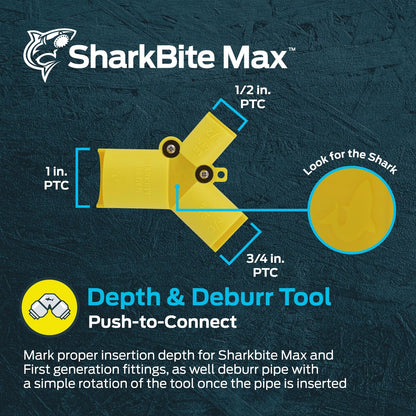 SharkBite 1/2 Inch to 1 Depth in. - 1 (Gen 1 and Max), Yellow