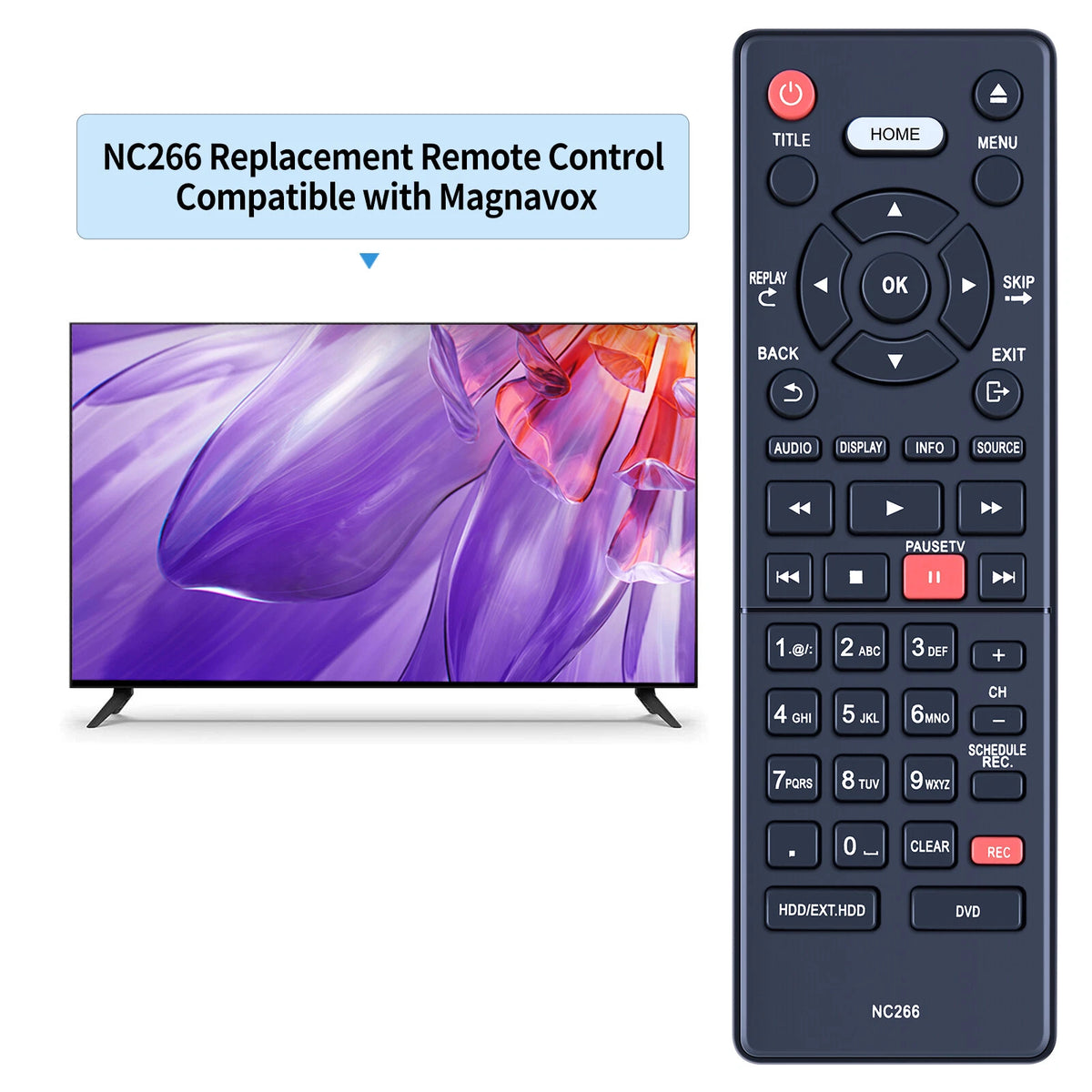 NC266 NC266UH For Magnavox HD DVR DVD Recorder Remote Control MDR865H/F7 MDR867H