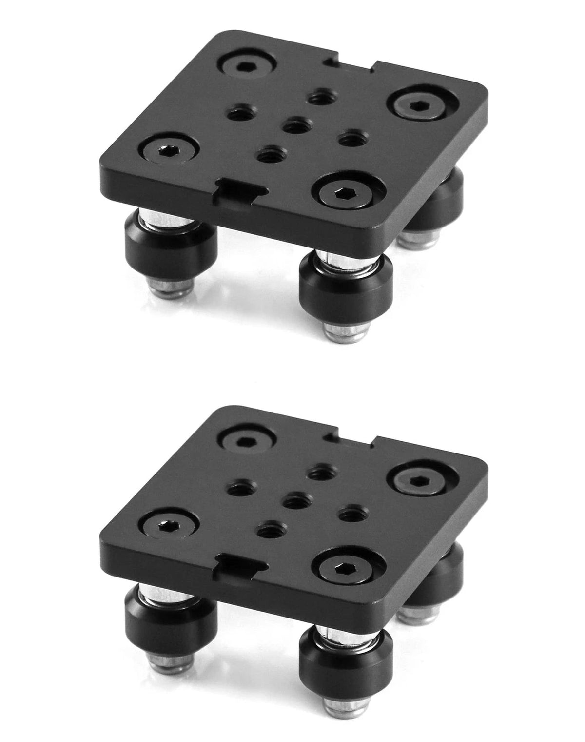 QWORK Small V-Wheel Plate, 2 Pack V-Slot Gantry Rod Plate 50mm x 50mm, 2 Pcs