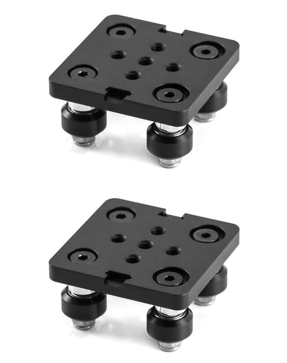 QWORK Small V-Wheel Plate, 2 Pack V-Slot Gantry Rod Plate 50mm x 50mm, 2 Pcs