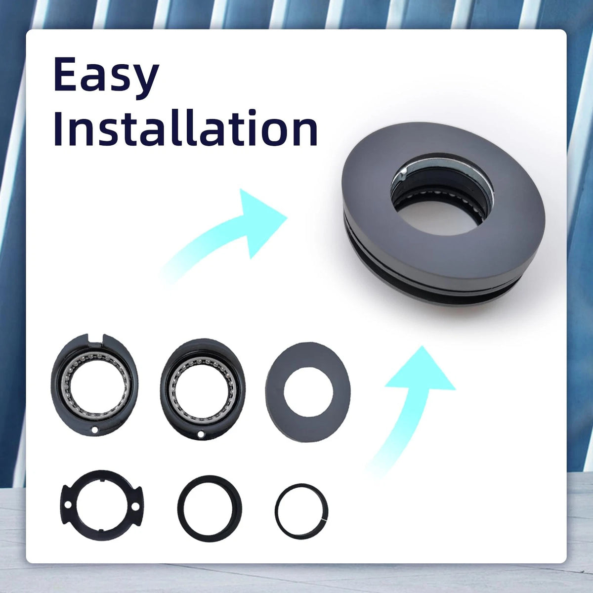 8 Set Steering Ball Bearing, Electric Scooter Fork Bearing Bowl Vertical Rod...