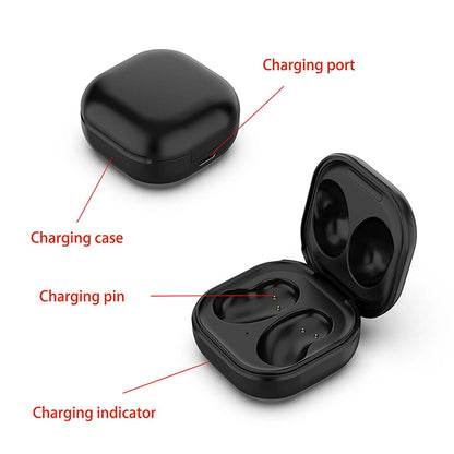 Black Earbuds Charging Case Charger Box with Battery For Galaxy Buds Live E