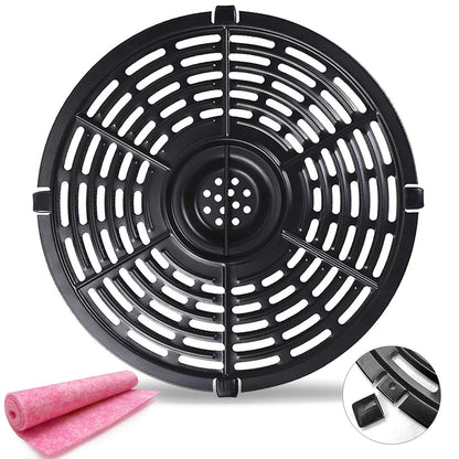 Air Fryer Replacement Parts Tray, Upgraded 5.0QT Round Grill 5QT, Black