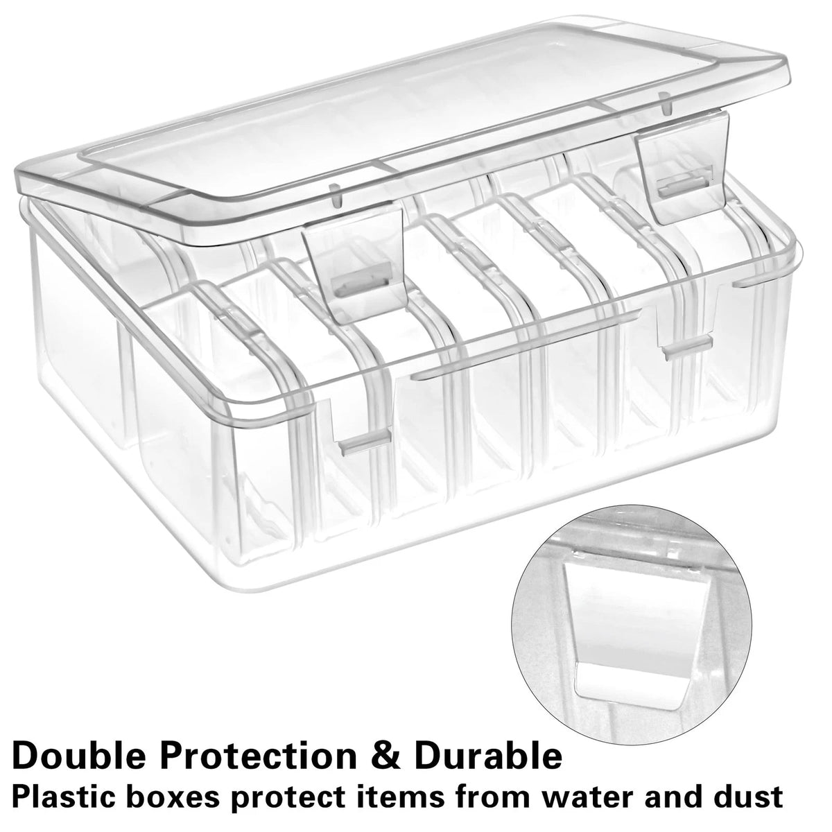 Mathtoxyz Small Bead Organizers, 14 Pieces Plastic Storage Small, Clear - 1P