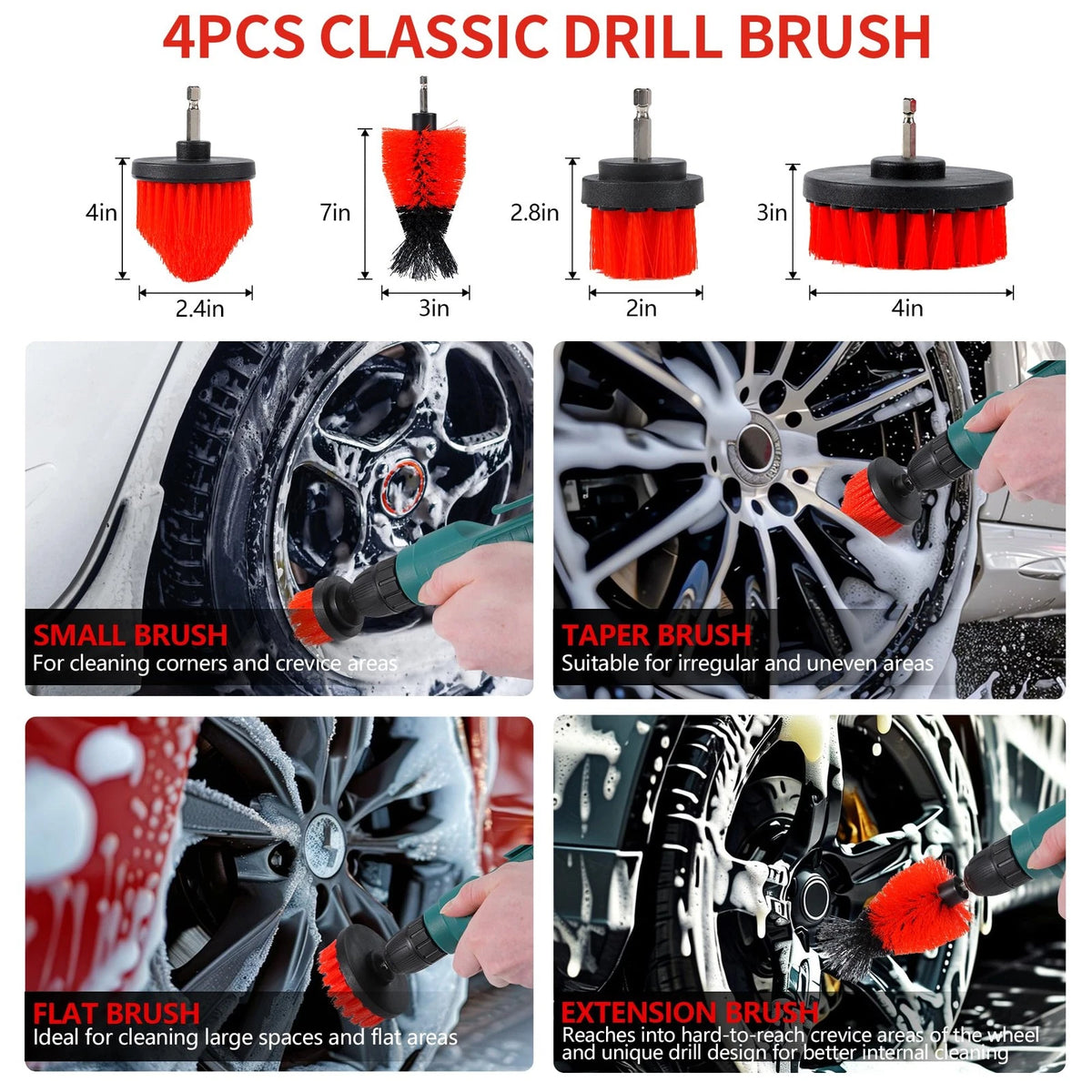 MIANYINGR 35Pcs Car Detailing Kit, Cleaning Kit and B：35PCS-R, Red