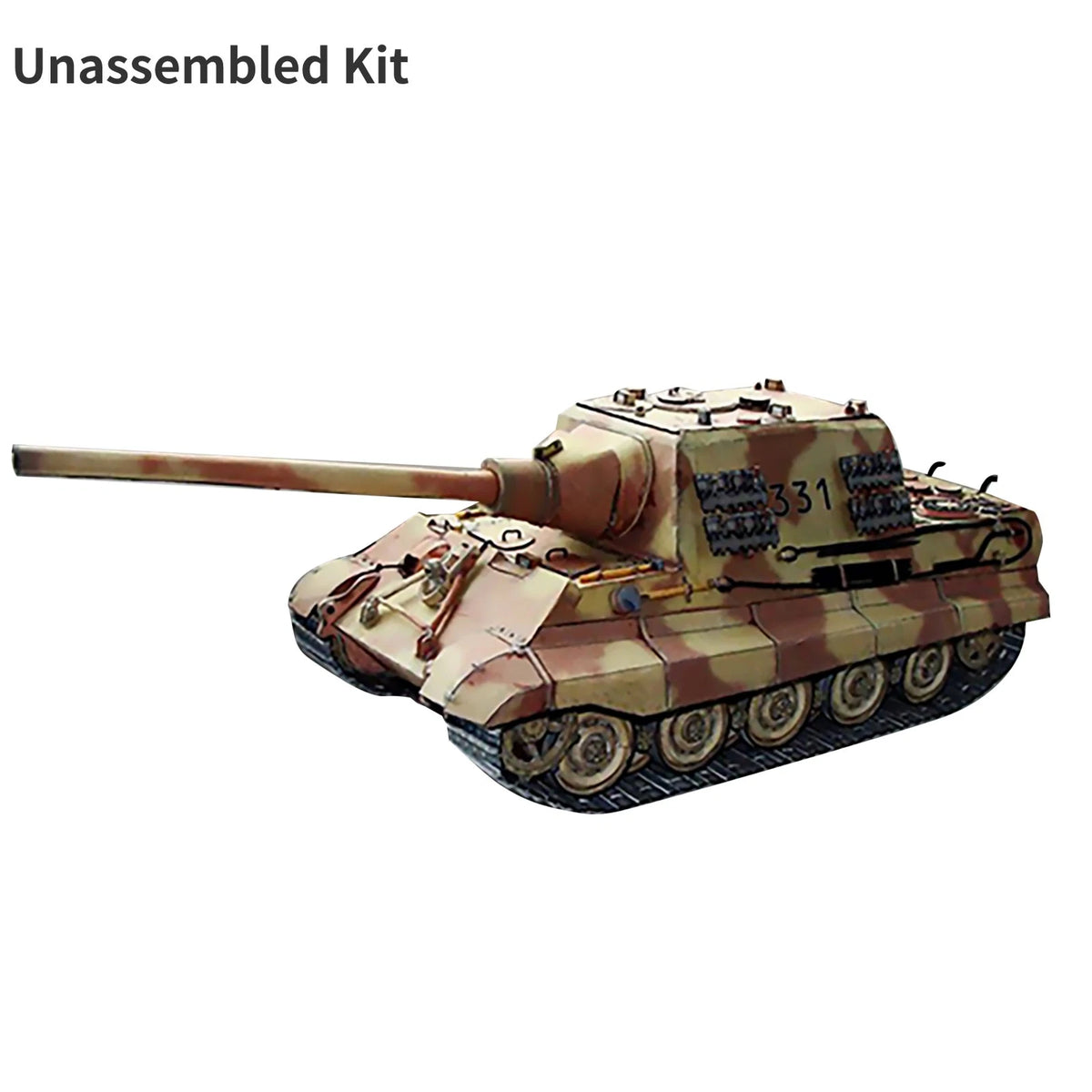 1/25 Paper Jagdtiger Heavy Tank Destroyer Tank Model Unassembled Collection Kit