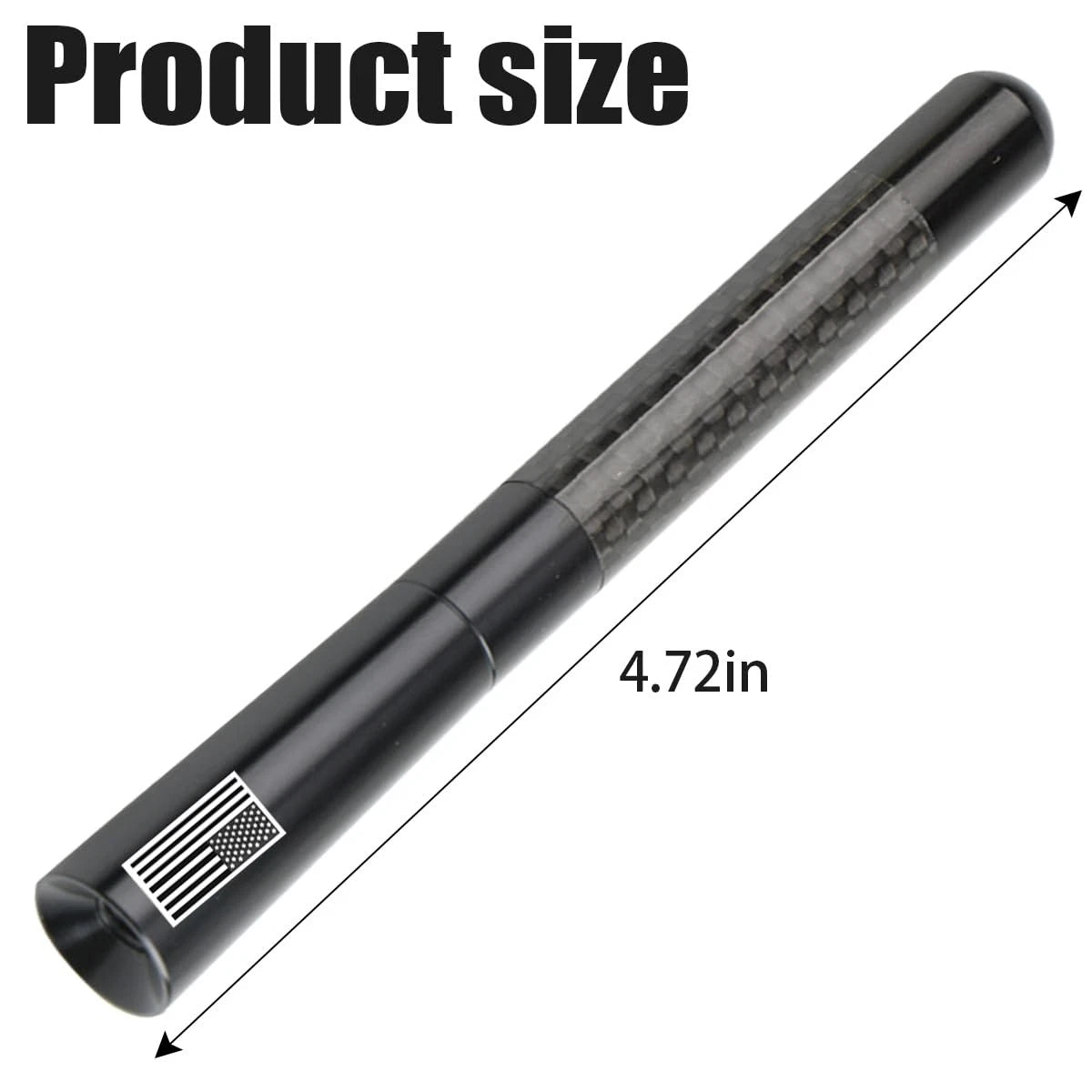 BESULEN Car Short Antenna, 4.7 Inch Carbon Fiber American Flag Black/4.7