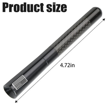 BESULEN Car Short Antenna, 4.7 Inch Carbon Fiber American Flag Black/4.7