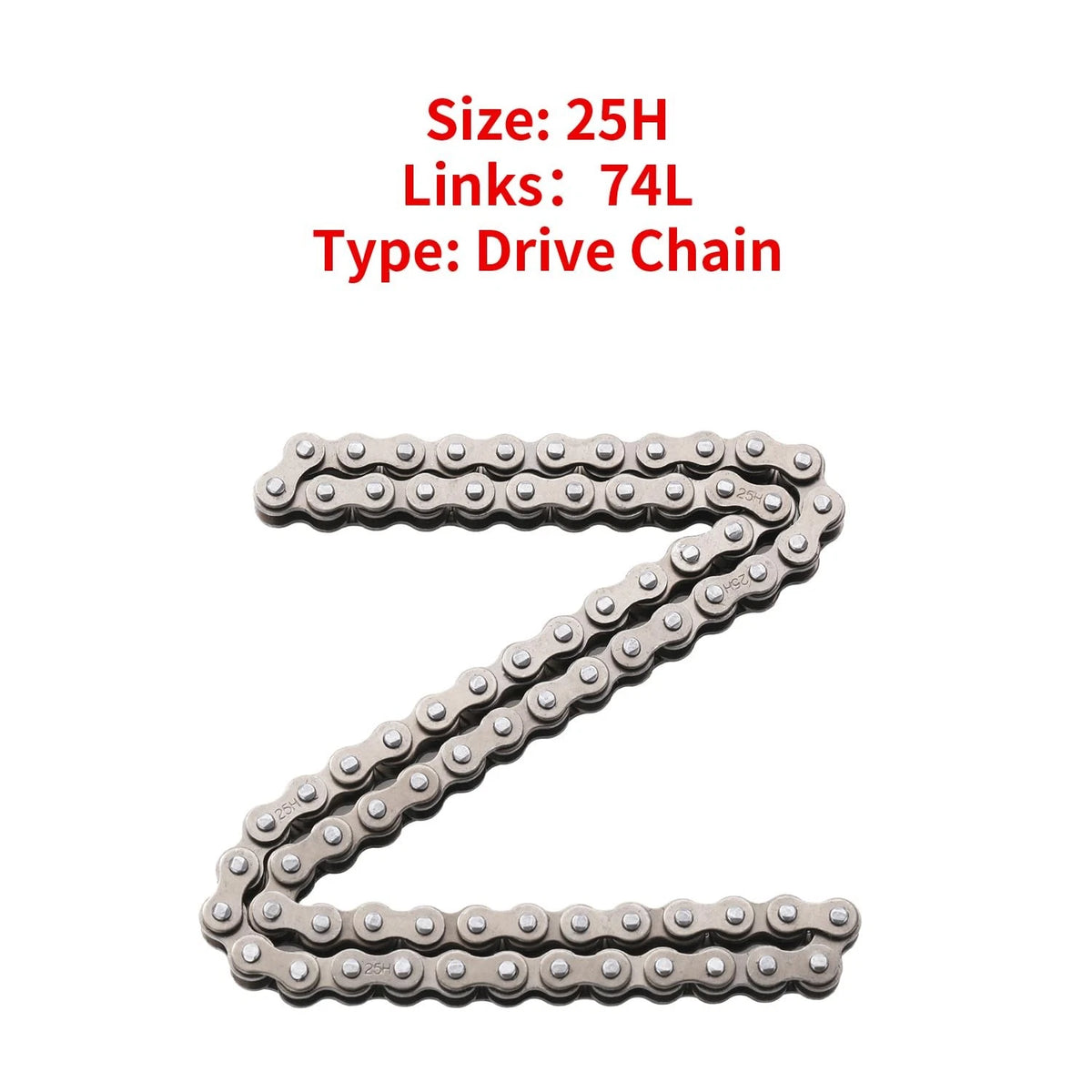 KAMIER #25 Roller Chain 74 Links with 5pcs Master Link Replacement for Razor...