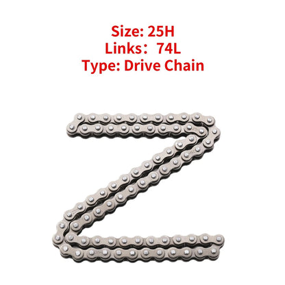 KAMIER #25 Roller Chain 74 Links with 5pcs Master Link Replacement for Razor...