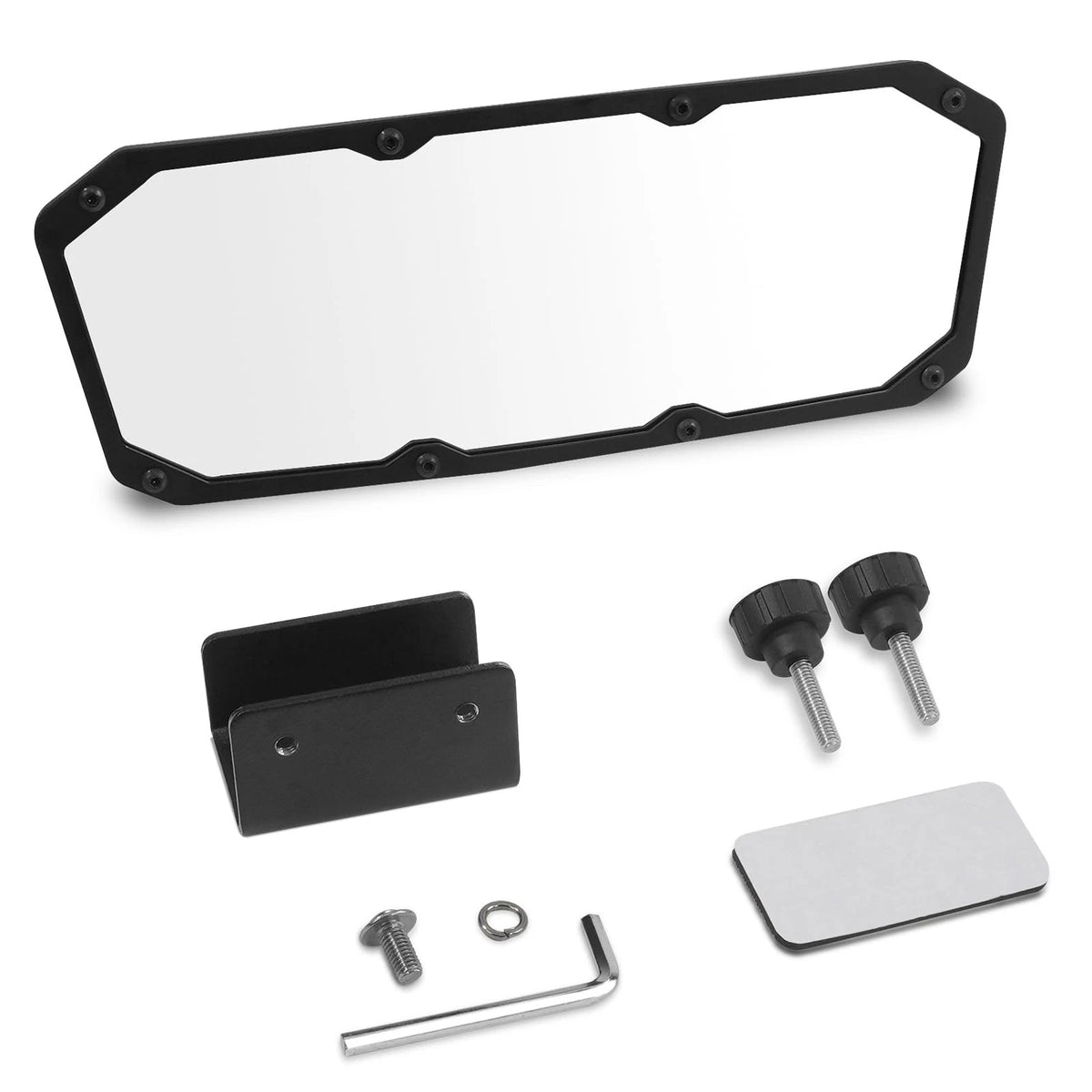 Esploratori Boat Rear View Mirror,Universal 4"x11" Marine 11" x 4.2", black