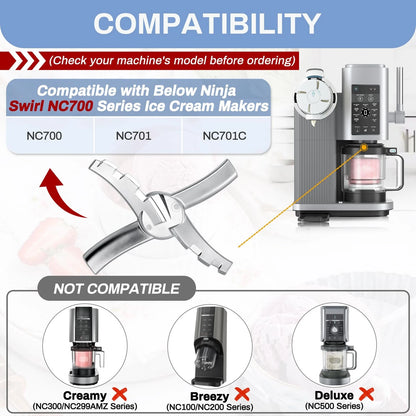 NANOBABY Replacement Paddle Blade Compatible with Swirl_NC700 Series, Silver