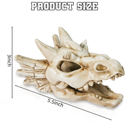 Warmtree Dragon Skull Animal Skulls Mini Dinosaur Aquarium White