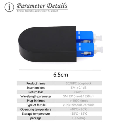 SC/UPC 9/125 Single  Mode Loopback Fiber Optic Tester Optical Adapter Connector