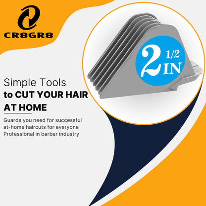 Clipper Guards for Wahl 10 12 14 16 18 20 Hair 6pcs Extra Gray
