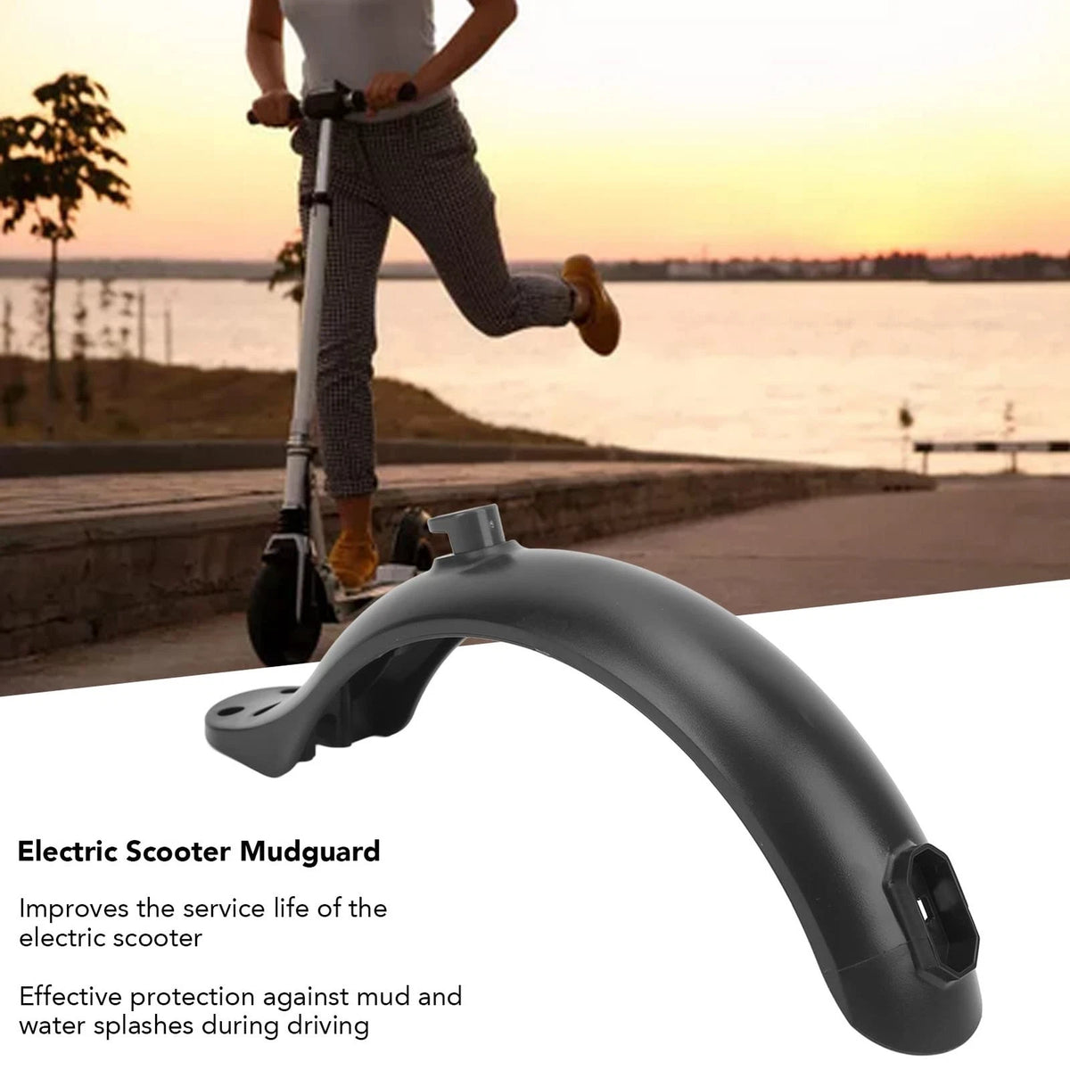 Electric Scooters Rear Mudguard, 4 Hole Scooter Black Fenders