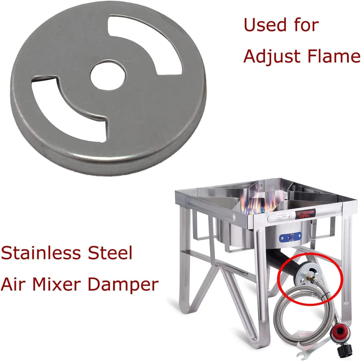 MENSI 3/8" Male Swivel Flare Propane Gas Inlet Range Cooking Casting Stove...