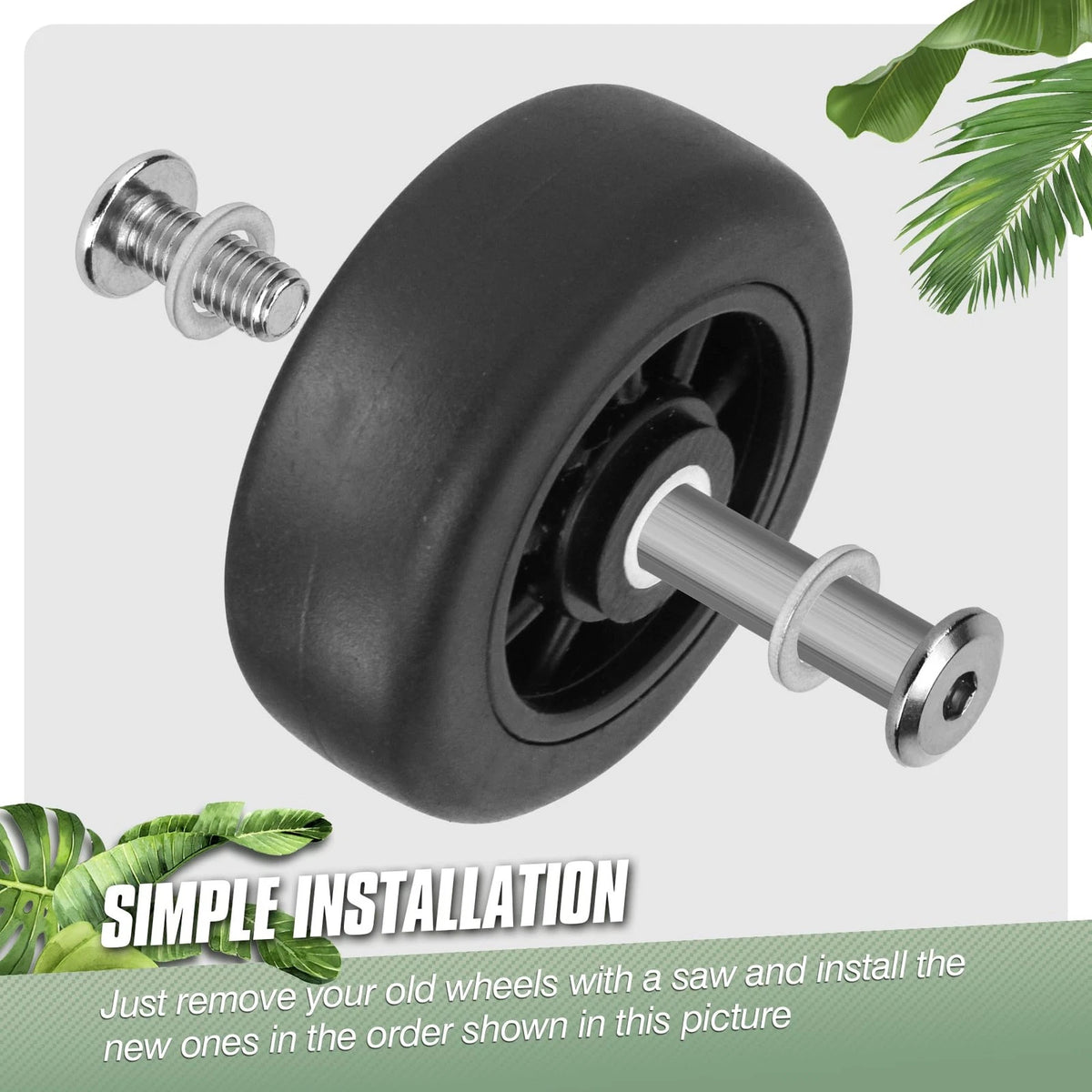 Vivikivi 4 Pcs Luggage Replacement Wheels, 50mm/1.97in 50mm/1.97inches