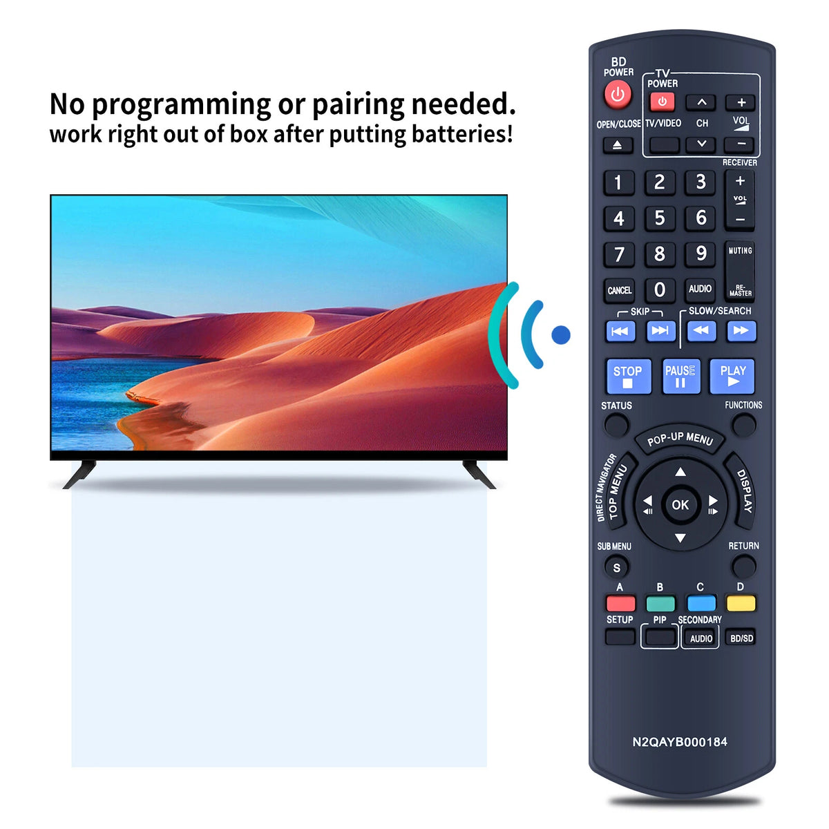 N2QAYB000184 Remote Control For Panasonic Player DMP-BD55 DMP-BD35