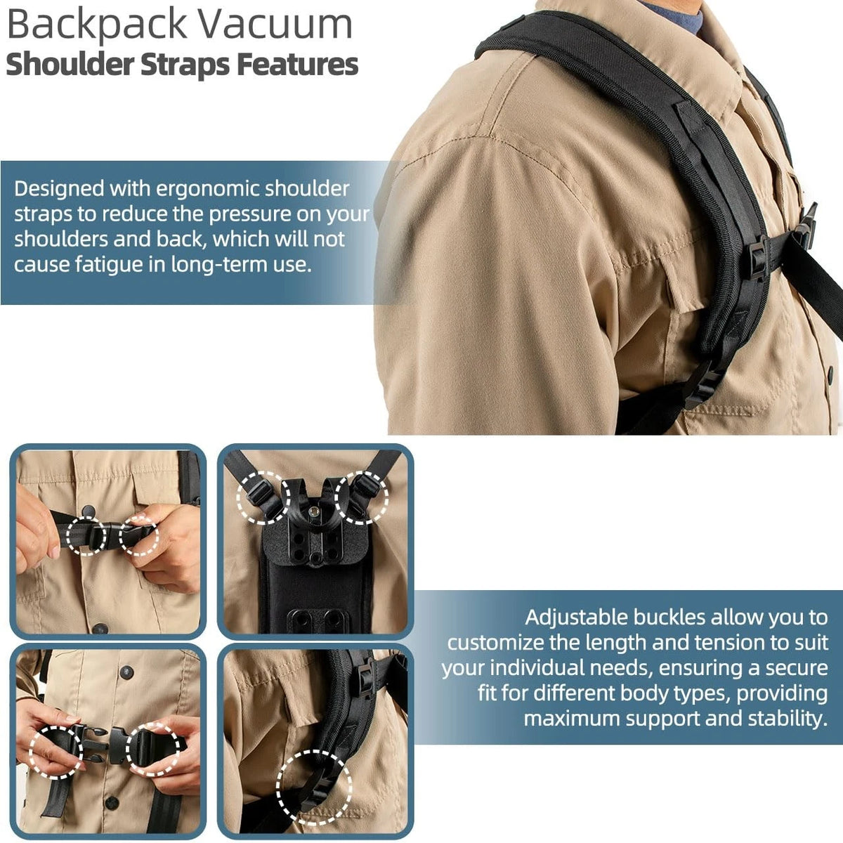 Backpack Vacuum Harness Compatible with Pro Team SuperCoach, CoachVac, Super...