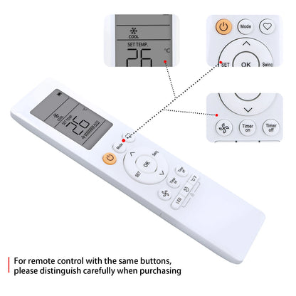Remote Control For Midea Air Conditioner MAP14S1TBL MAP14HS1TBL MAP12S1TBL