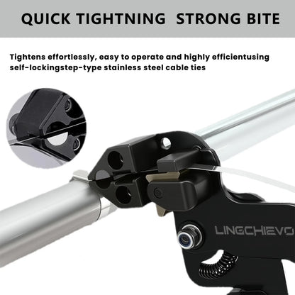 Lingchievo Metal Zip Tie Gun with 100 PCS 11.7inch(300mm) 11.7 inches, Black
