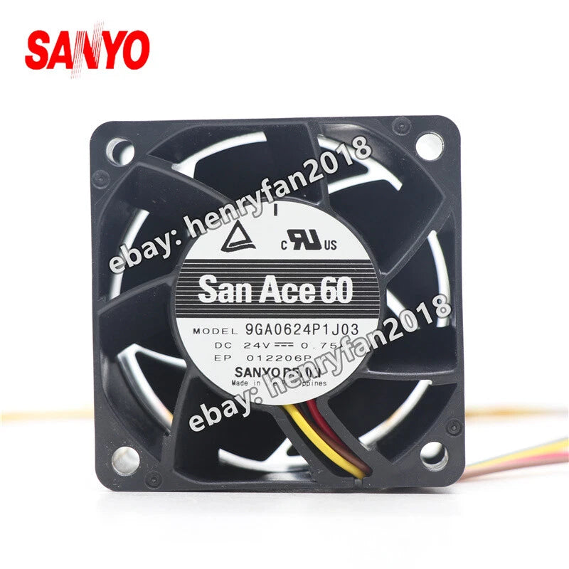 SANYO Denki 9GA0624P1J03 SanAce DC 24V 0.75A 60*60*38MM 4-wire PWM Cooling Fan