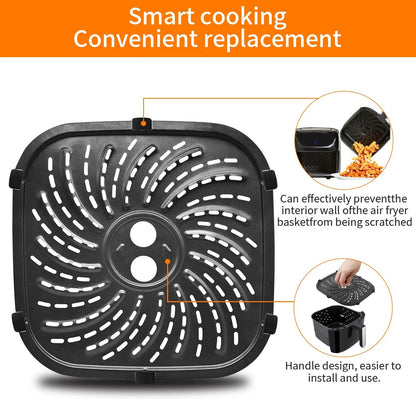 GWY Air Fryer Accessories for 9.45''x9.45'' Pan For PowerXL 8QT, Black