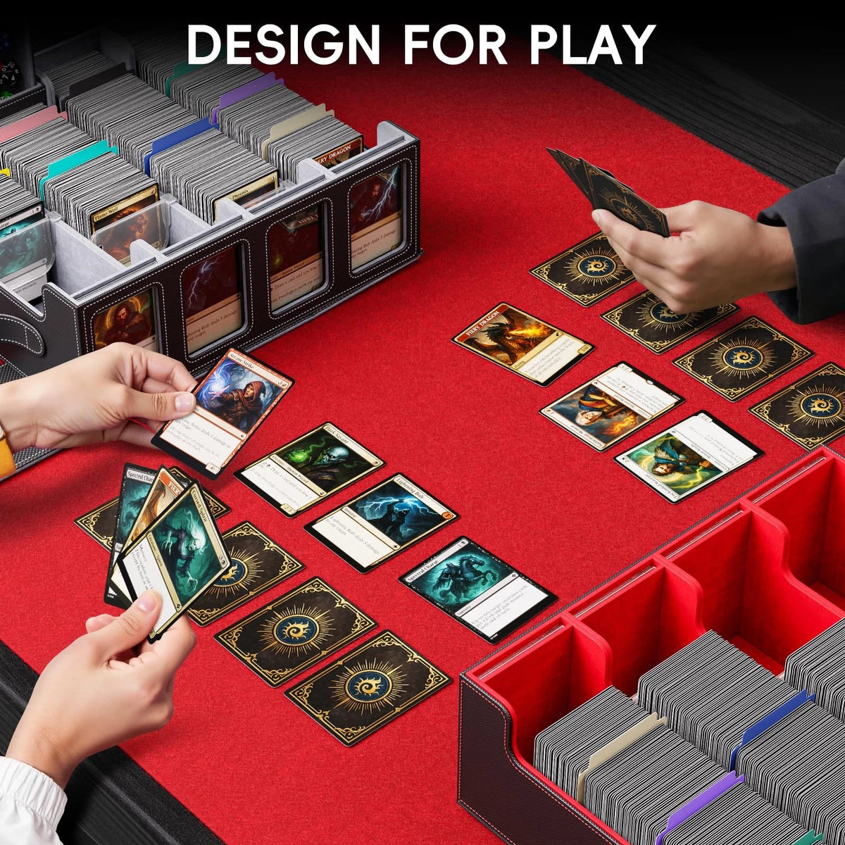 Dufvrpe Trading Card Storage Box – 3500+ Magnetic MTG Deck 3500+, Black/Grey