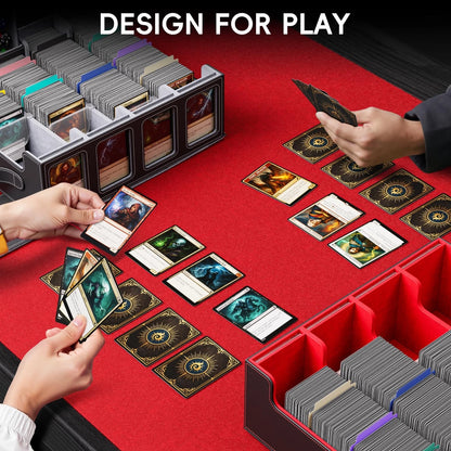 Dufvrpe Trading Card Storage Box – 3500+ Magnetic MTG Deck 3500+, Black/Grey