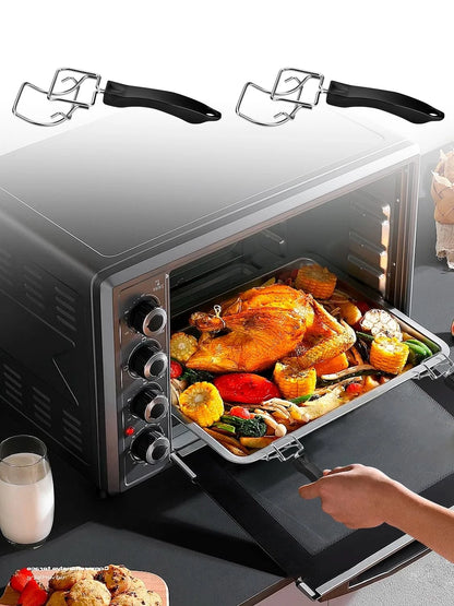 JUNTIANZE 2 Pcs Air Fryer Convection Toaster Oven Tray suit, Black