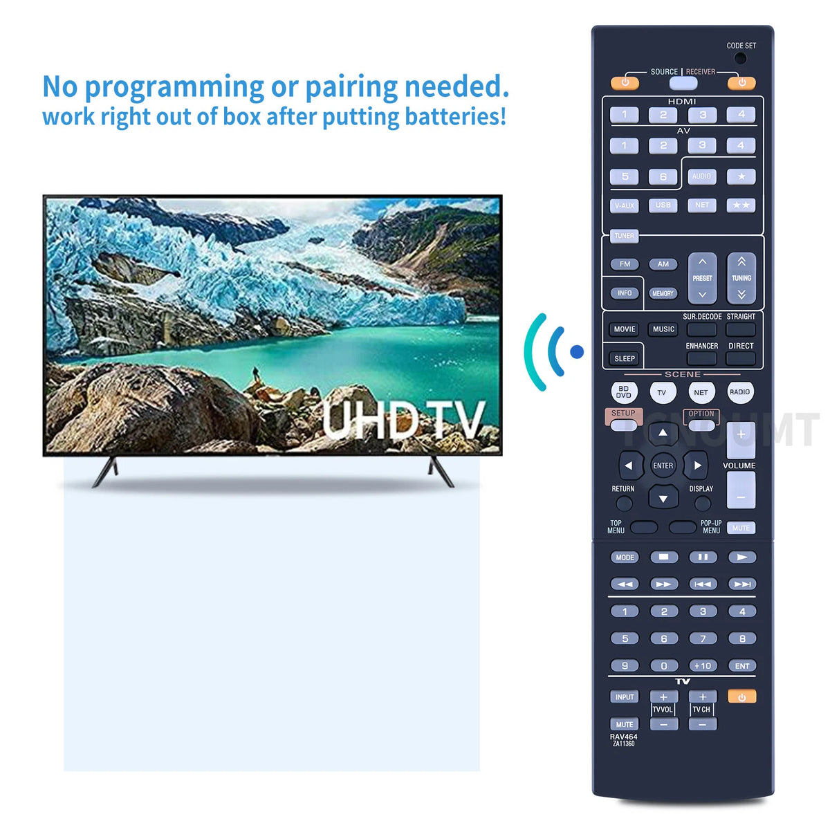 RAV464 ZA11360 Replacement Remote Control For Yamaha AV Receiver